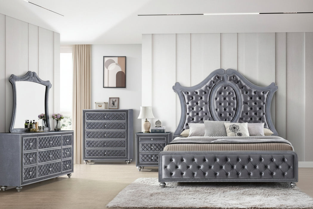 Cameo Grey or Black Upholstered  Bedroom Suites