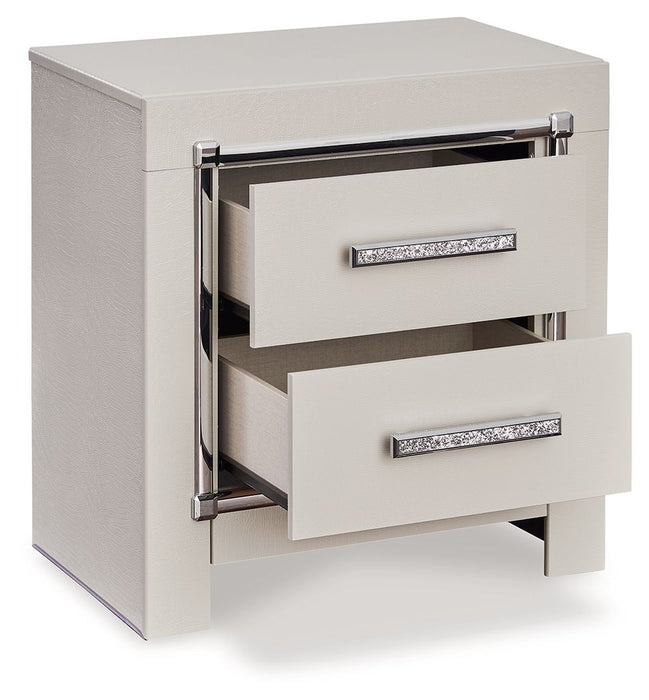 Zyniden - Silver - Two Drawer Night Stand