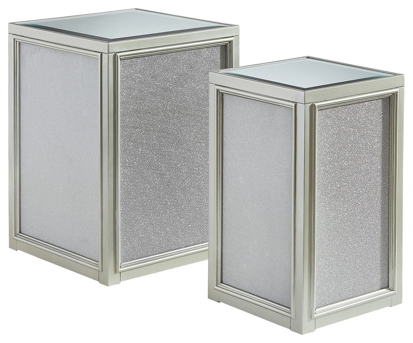 Traleena - Silver Finish - Nesting End Tables (Set of 2)