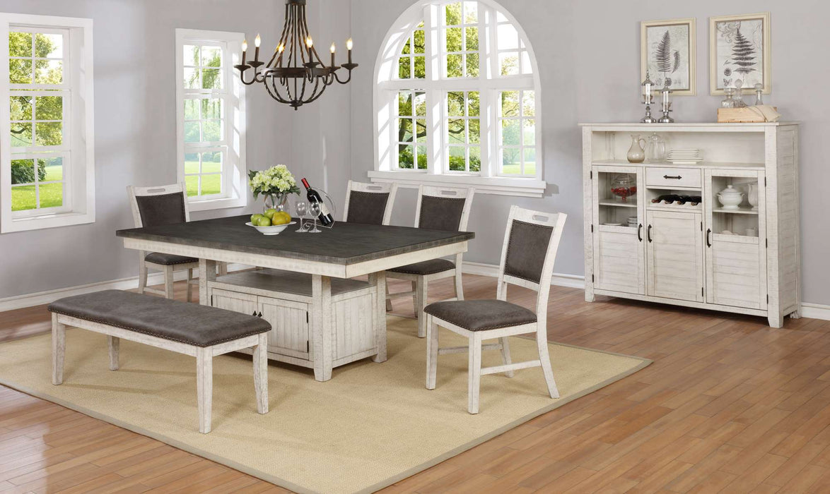 Jonah Standard Height Dining Set in White and Grey Finish