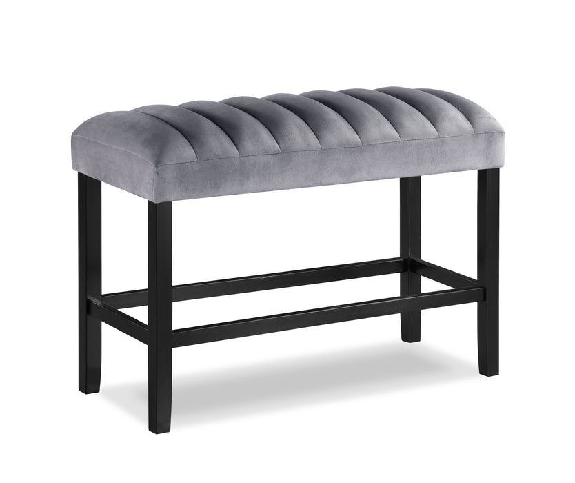 Pascal - Counter Height Bench - Pearl Silver