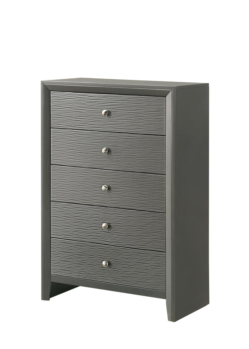 Denker Gunmetal Gray or White Bedroom Suites
